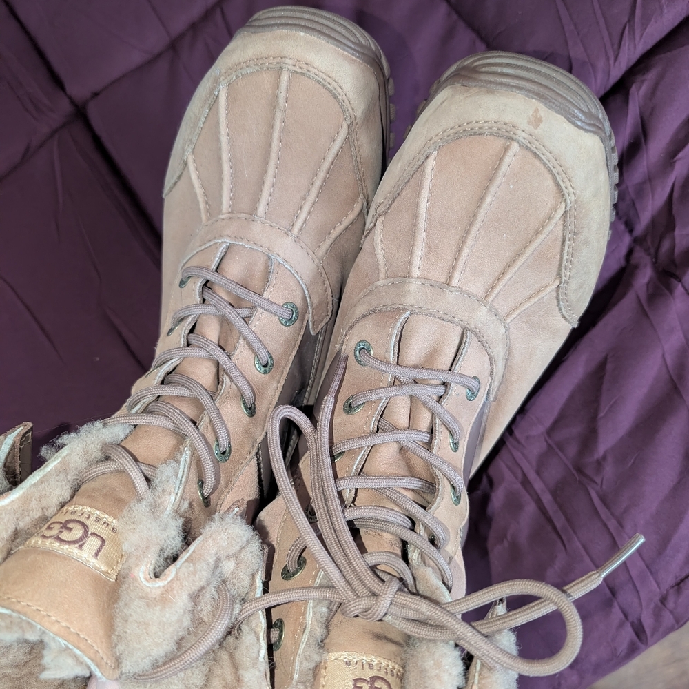 UGG Adirondack Women's 10 Brown Sheep Waterproof Boots Lace Up Mids Leather Snow - Picture 9 of 13